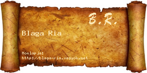 Blaga Ria névjegykártya